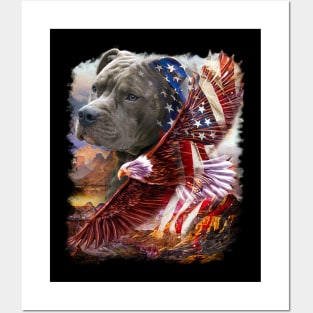 Pitbull American Patriot gift Posters and Art